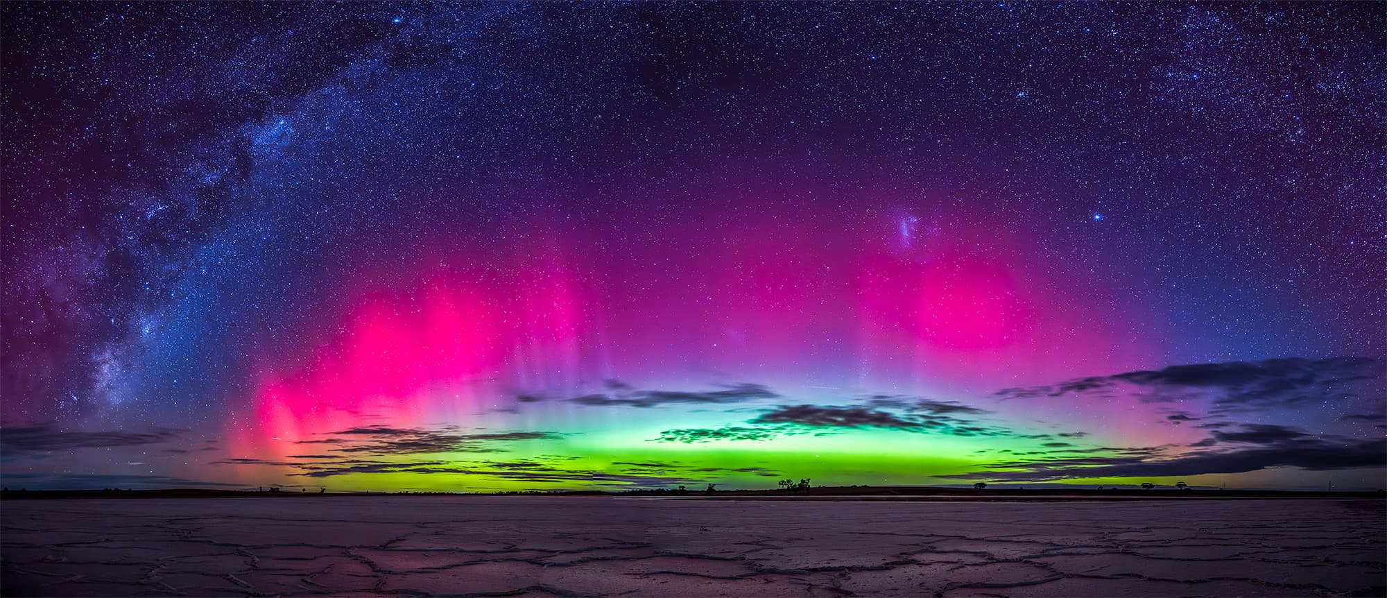 Milky Way arc stretching across the night sky