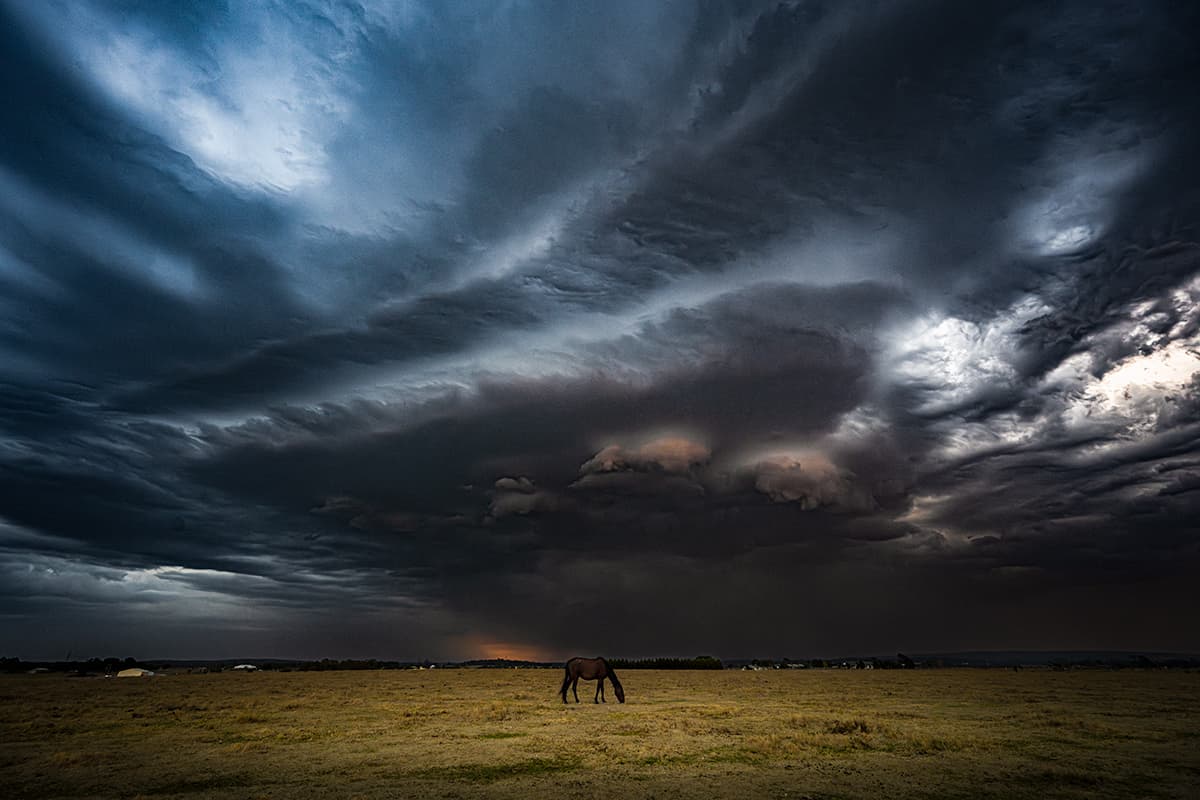 Storm rolling in over the landscape