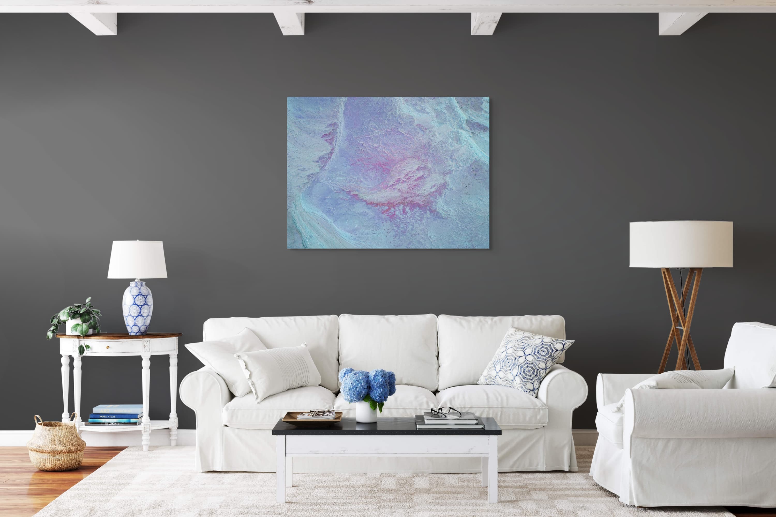 Salt lake patterns resembling a heartbeat — dark room preview