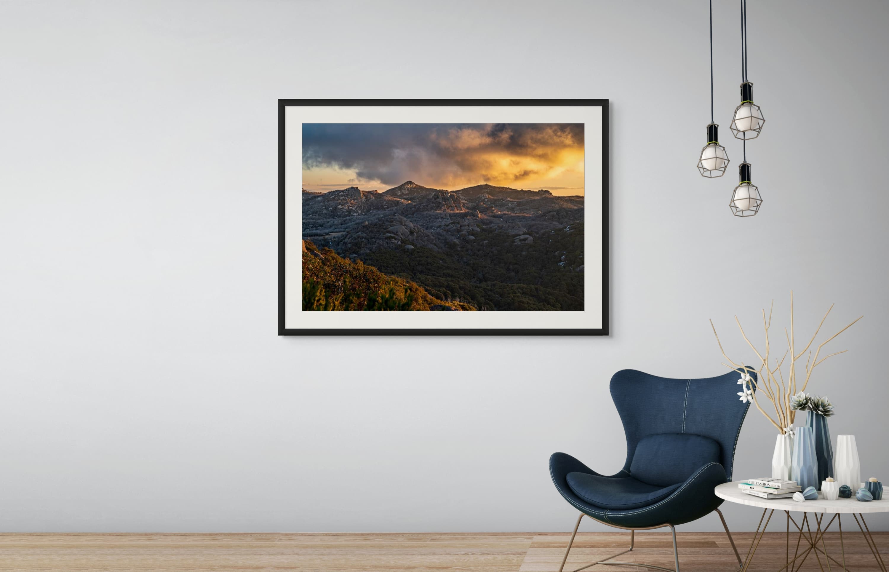 Fading fiery tones across the Mount Buffalo landscape at dusk — light room preview