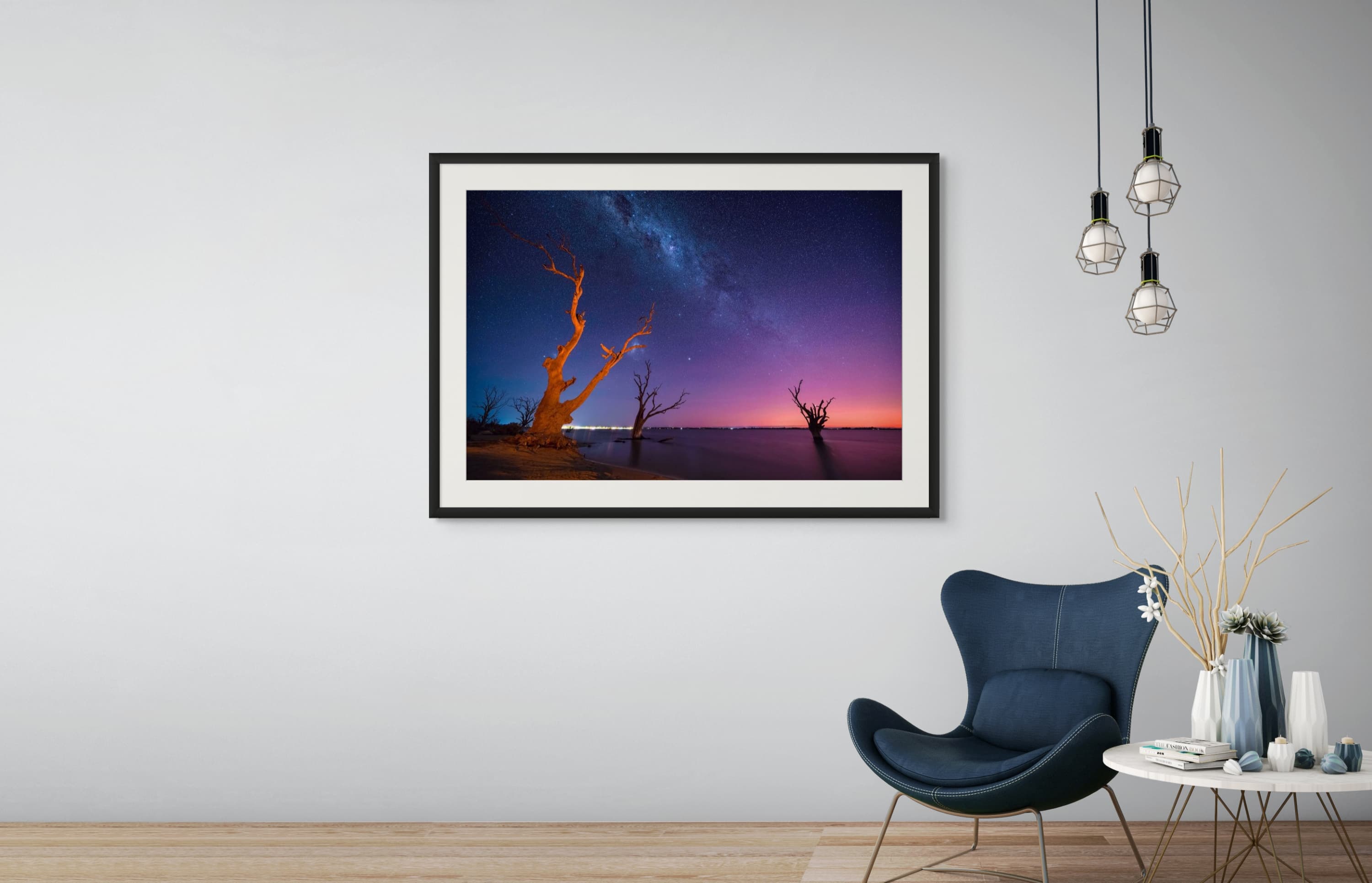 Stars emerging over a volcanic twilight sky at Lake Bonney, South Australia — light room preview